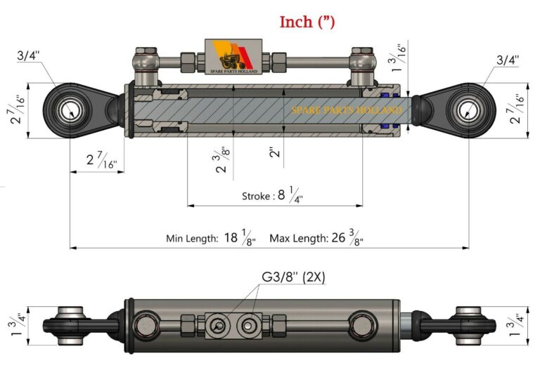 Hydraulic Top Link Cat. 1-1 with Locking Block 18 1/8”